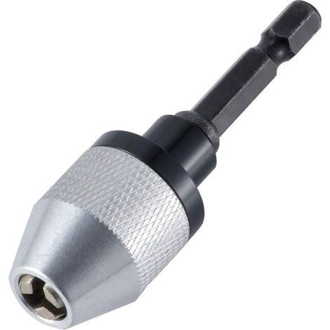 Mandrin à changement rapide pour perceuse sans clé avec tige hexagonale de 0,3–6,5 mm (1/4)