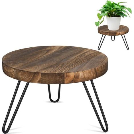 Tabouret Plante En Bois,Support Pour Plantes Rond,Support Plantes Interieur Avec 3 Pieds Pour Différentes Tailles De Pots De[CA327] (1/4)