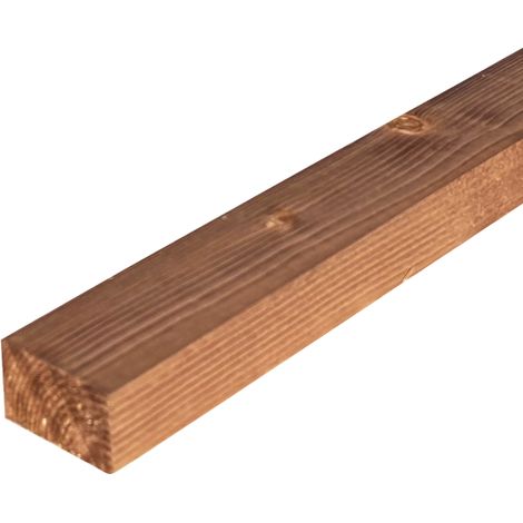 Lot de 9 Tasseaux Sapin Traité marron, L.2,40 m x l.5,75 cm x Ep.35 mm