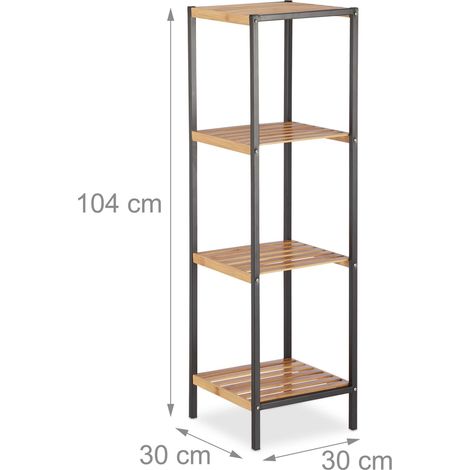 Pratica scaffalatura a terra con 3 livelli 70 x 30 x 30 cm per spazio di archiviazione decorativo in bamboo naturale 130009433