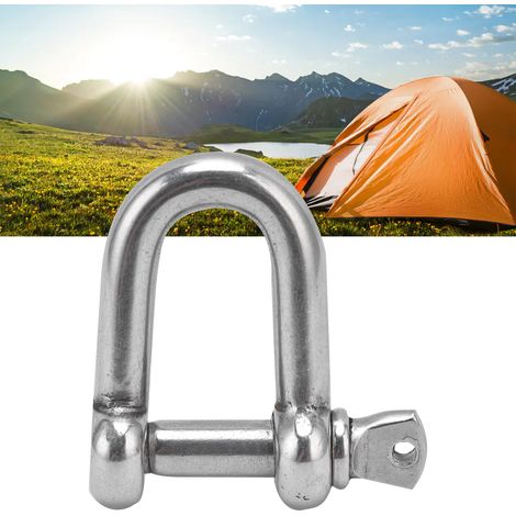 Manille à vis en acier inoxydable, forme en D pour chaînes, camping et équipement de survie (M8) (1/5)