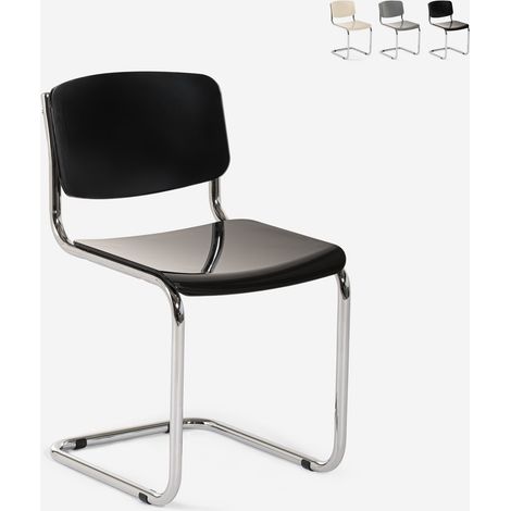 Chaise salle à manger réunion bureau design moderne Erys Light - Noir