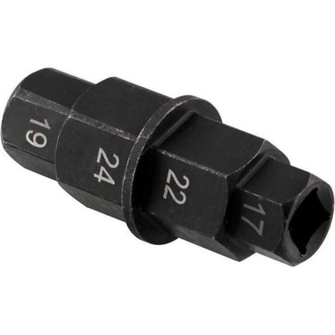 Douille Hexagonale - 17 19 22 24 mm - Pour Essieu Moto Avant Arrière - Longueur 68,8 mm - Acier Haute Qualité (1/4)