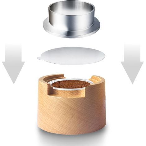 Kit de recharge de capsules VertuoLine avec 50 étiquettes aluminium, support bois, ring et accessoires pour capsule réutilisable (1/5)