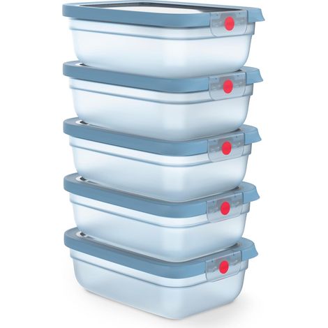 Boite Hermetique Alimentaire OneClick Set 5 x 1 - 2 L - Bleu (1/5)