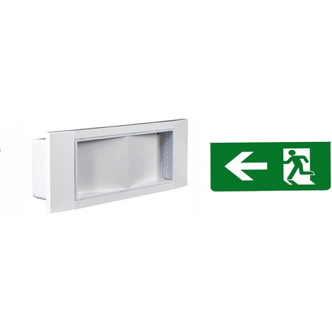 Lampada uscita di emergenza indicazioni sinistra led sicurezza luce bianca Dr (1/5)