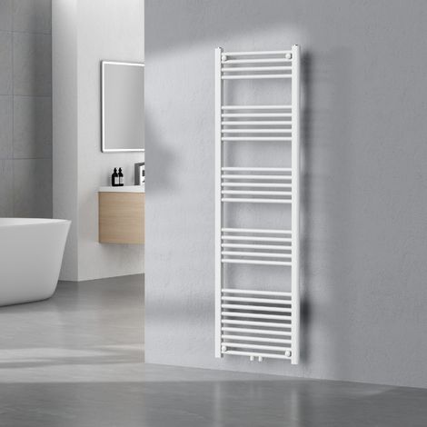 Radiador toallero mural Voss 655 W 28 tubos acero 160x50cm - Blanco [neu.haus]