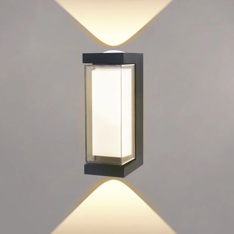 (Carré 3000K) Applique murale moderne LED étanche, éclairage haut et bas, pour extérieur et intérieur, cour, porche, couloir, chambre, AC85-265 (1/5)