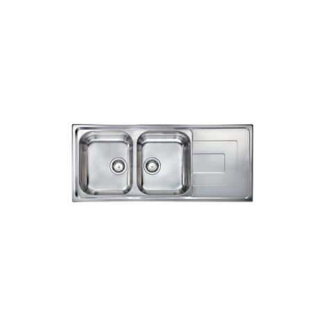 Lavello COMO 116X50 2 vasche + gocciolatoio ACCIAIO INOX (1/5)