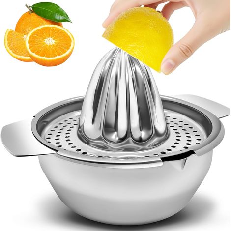 1 Presse-agrumes Manuel, Acier Inoxydable, Filtre Nid D'abeille, Pour Citron Orange (1/5)