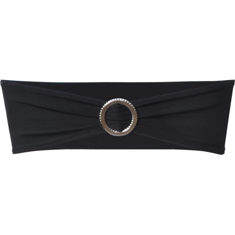 Maison Exclusive - Fascia Elasticizzata Nera Decorativa Sedia con Fibbia Diamante 25 pz