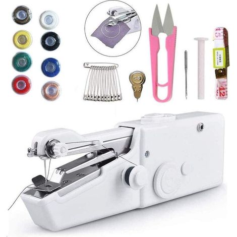 Mini machine à coudre électrique portable avec accessoires de couture pour tissu… (1/5)