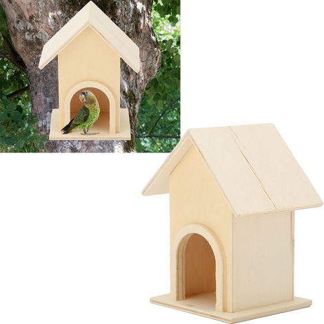 5 Pièces Maison d'Oiseaux en Bois Unique - Mangeoire Bricolage Décor Jardin Terrasse Cadeau Créatif