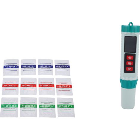 Tester 5 in 1 per la qualità dell'acqua: salinità, pH, EC, TDS, temperatura. Penna digitale portatile per test in laboratorio di acquacoltura. (1/4)
