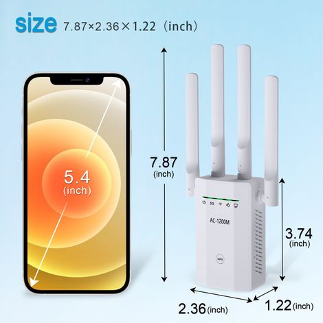 Répéteur/amplificateur de signal WiFi 300 Mbps pour la maison et le bureau (prise UE 110-220 V) (1/5)