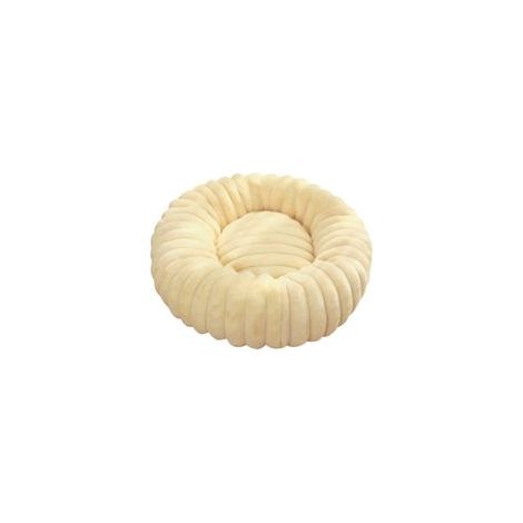 Petit panier rond pour chiens/chats, velours côtelé, base antidérapante, beige (1/4)