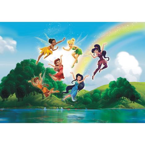 papier peint panoramique Fées vert, bleu et jaune  - Disney (1/5)