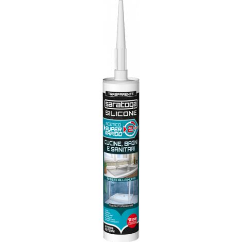 Silicone Acetico super rapido Trasparente Saratoga