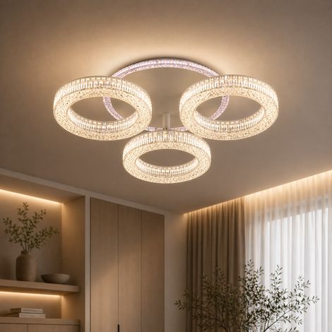 Lustre LED Ronda avec Telecommande 46W Lumiere Gradable Blanc (1/5)