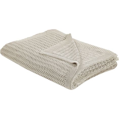 Bedspread ILEN Cotton 150 x 200 cm Light Beige