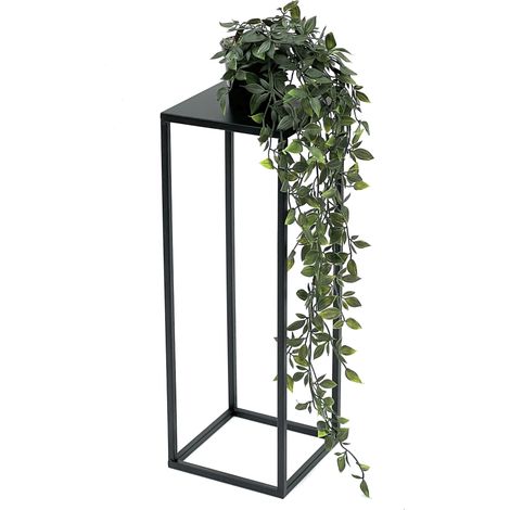 Dandibo – Tabouret à fleurs en métal noir 50 cm – Support stable pour plantes – Table d'appoint moderne – Charge max 30 kg – Dimensions 50x18x18 cm