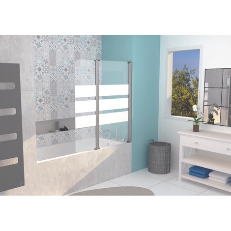 ONDEE - Pare Bañera MISSI - Vidrio templado - Acabados en blanco - 2V - 120x140x0,4cm