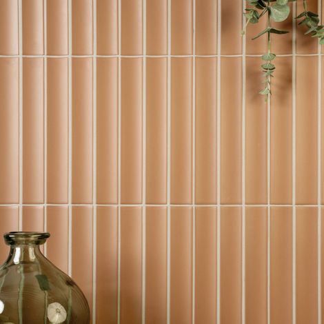 Carrelage mural intérieur en relief mat terracotta 11,5x23 cm Jaipur Cotto (1/2)