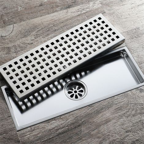 Siphon de sol - Siphon de sol extérieur pour salle de bain - Siphon de sol extérieur pour balcon épaissi anti-blocage, anti-insectes et anti-odeurs 10×30cm (1/4)