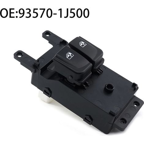 93570-1J500 Interrupteur de lève-vitre électrique à interrupteur unique, applicable aux modèles Hyundai i20 de 2007 à 2015, contrôle la montée et la descente d'une vitre électrique de porte unique.