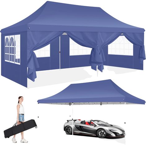 Tente Canopy, Tissu Imperméable, Protection UV, Bleu Marine (1/2)