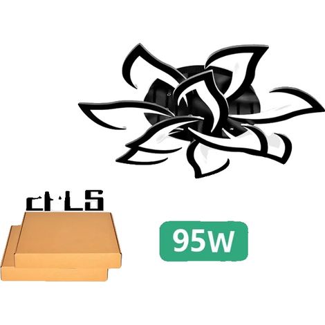 Lámpara de techo, control remoto por aplicación, iluminación regulable, paquete de 2 unidades, color negro, 10 cabezales. (1/2)