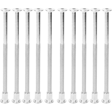 10 paires d'écrous et vis hexagonales M6 x 120 mm, acier carbone nickelé, kit de fixation 12 mm (1/5)