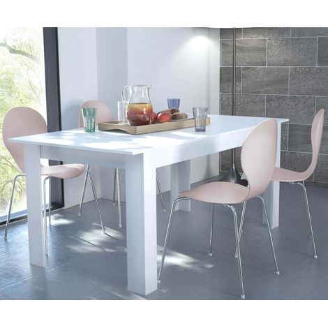 Tavolo allungabile da interno in nobilitato bilaminato 160/200x90x75h cm Bogotà - White (1/4)