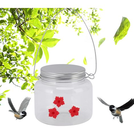 Mangeoire à oiseaux suspendue en forme de fleur rouge, 475 ml (1/5)