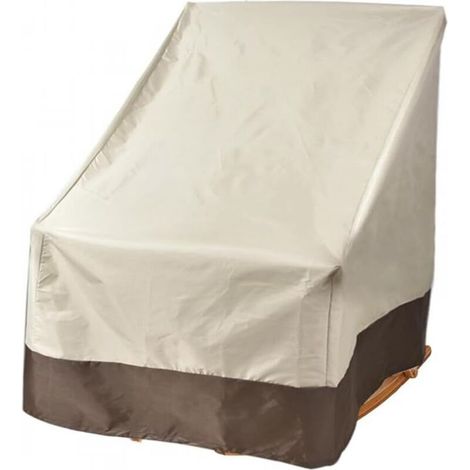 Housse de protection imperméable pour meubles d'extérieur, tissu Oxford, couleur café riz, 96,5 x 89 x 79 cm, adaptée aux chaises de loisirs, 1 pièce (1/5)