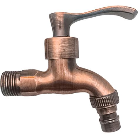 Robinet d'extérieur en Bronze pour Machine à Laver, Grue de Jardin Vintage, Robinet Babcock adapté à la Cuisine et à la Salle de Bain (Bronze Rouge) (1/5)