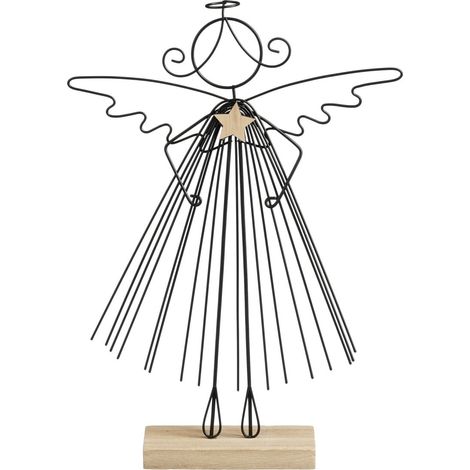 Mica Decorations Dekofigur Engel 33 cm schwarz gold Dekofigur