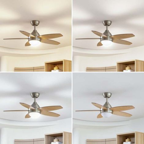 [NEUWERTIG] B-Ware Lindby Deckenventilator Ventilator LED Klasika weiß holz hell leise DC 106 cm (1/2)