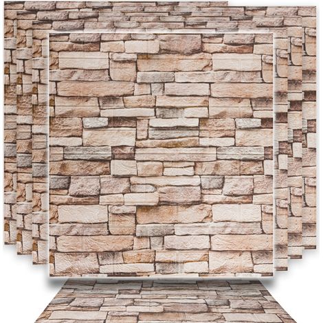 Paneles decorativos de pared 3D de 70x77cm, color beige.