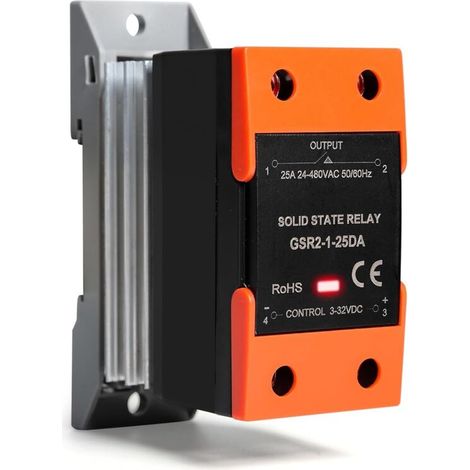 Relais À Semi-Conducteurs - 3 À 32 V DC Entrée - 24 À 480 V AC Sortie - Montage Rail DIN - 1 Pièce (1/5)