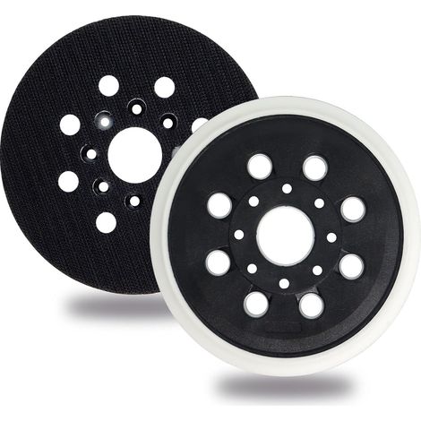 1 Plateau De Ponçage 125 Mm, 8 Trous, Caoutchouc Durable, Pour Ponceuse Excentrique Bosch Et Skil (1/5)