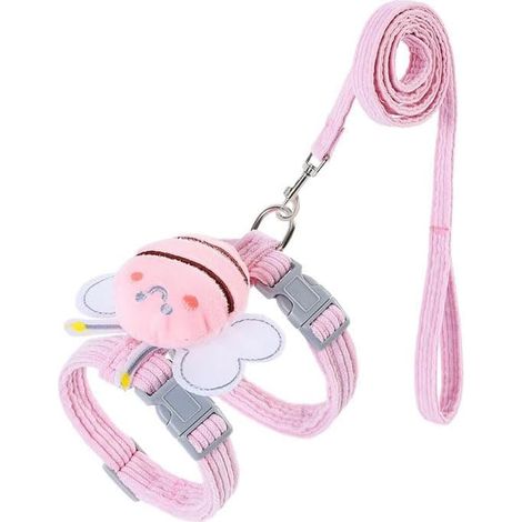 Harnais pour chat avec une laisse de 1,2 mètre et porte-chat, réglable, léger et doux, adapté pour les petits chiens, les lapins et les chats. Tour de cou 23 cm à 30 cm, tour de poitrine 32 cm à 46 cm (1/5)