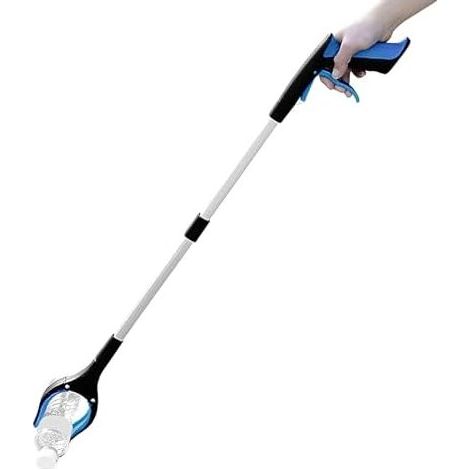 Robusto attrezzo per raccogliere rifiuti, paletta pieghevole, raccoglitore di rifiuti leggero, aiuta a raggiungere gli anziani, 83 cm blu - (1/5)