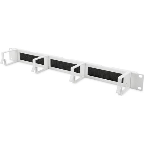 DIGITUS Rangierpanel 1HE 19` 4xBügel mit Bürstenleise grau (1/2)