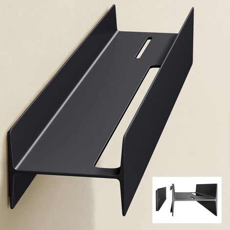 doporro Duschablage 60 cm, Stabiles Duschregal aus Aluminium-Magnesium-Legierung, Badezimmer Wandregal mit Schraubmontage, Optional Ohne Bohren (Kleber Nicht Enthalten), für Dusche & Bad, Matt Schwarz