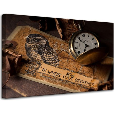 Leinwanddruck Vintage Retro Uhr 80x50 cm