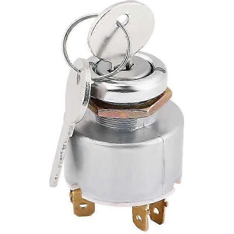 Compatible avec les commutateurs d'allumage, commutateur de démarrage moteur universel 12 V, commutateur de commande d'allumage à trois positions, avec clé argentée - Bon (1/5)