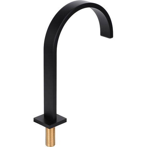 Robinet de lavabo simple en cuivre, filetage G1/2 po, à encastrer, avec eau chaude et froide, noir mat (1/5)