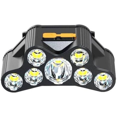 7led tête portant la lampe frontale, USB rechargeable extérieur, super lumineux pêche de nuit imperméable à l'eau (1/5)