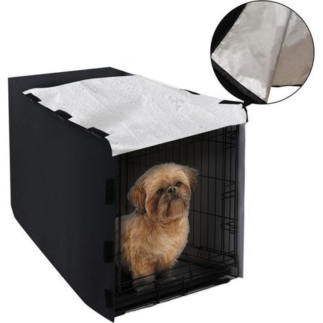 Housse de cage pour chien, cage coupe-vent en tissu Oxford pour animal domestique, protection intérieure et extérieure（106.7x69x76cm） (1/5)